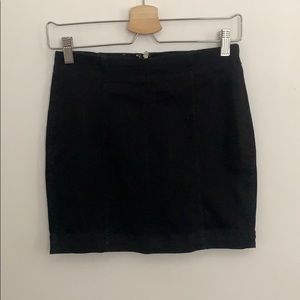 Free People Stretchy Black Jean Miniskirt